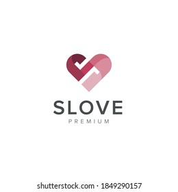 Logo-Vektorsymbol von Letter S Love