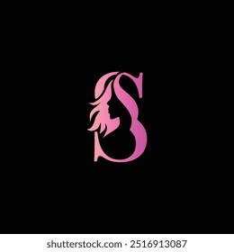 letter S luxury beauty logo, Letter S with women beauty logo template.