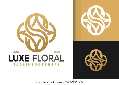 Letra S Diseño de Logotipo de Círculo Floral de lujo, vectores de logotipos de identidad de marca, logotipo moderno y plantilla de ilustración vectorial de logotipos