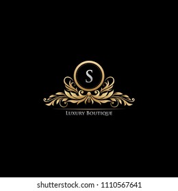 Letter S Luxury Gold Boutique Icon Design Logo