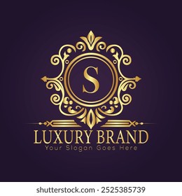 Letter S luxury gold logo concept