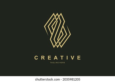Letter S Luxury Gold Monogram Logo Design