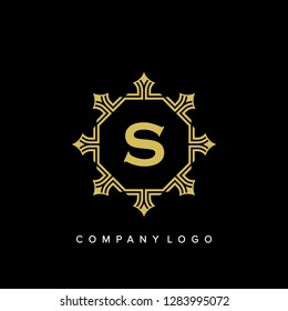 letter S - Luxury Logo template in vector for Restaurant, Royalty, Boutique, Cafe, Hotel, Heraldic, Jewelry, Fashion and other vector illustration - Vector. - Vector