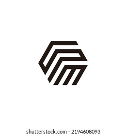 Letter S and M hexagon geometric symbol simple logo vector