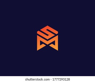 Diseño del logotipo de la letra S M. símbolo monocromo creativo mínimo. emblema vectorial universal elegante. Logotipo de negocio premium. Símbolo gráfico del alfabeto para identidad corporativa