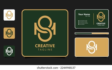 Letter S M logo design. creative minimal monochrome monogram symbol. Universal elegant vector emblem. Premium business logotype. Graphic alphabet symbol for corporate identity