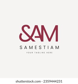 Letter S A M Logo Design Template. Elegant SAM Logo Initial Vector Mark. Simple vector Logo Brand for Apparel, Fashion, Boutique, Business and Company