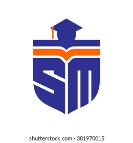 letter s and m logo vector.