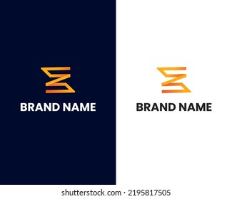 plantilla de diseño de logotipo moderno de letra s y marca m