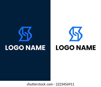 plantilla de diseño de logotipo moderno para letras s y m