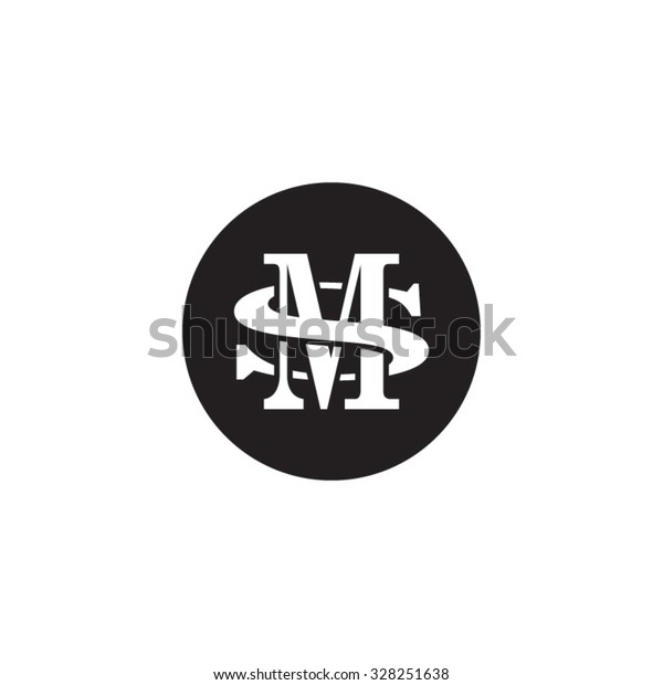 Letter S M Monogram Circle Logo Stock Vector Royalty Free