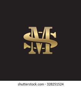 letter S and M monogram golden logo