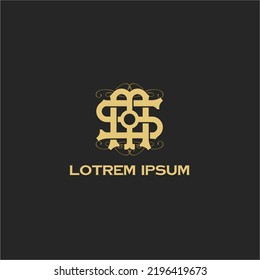 Letra S con plantilla de logotipo de monograma M