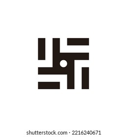 Letter S machine, square geometric symbol simple logo vector