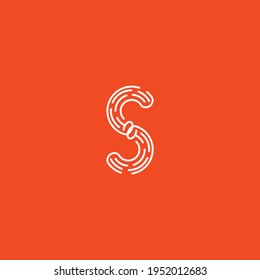 Letter S makaroni pasta design logo vector temlpate