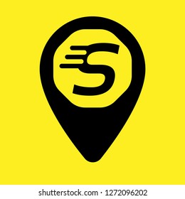 letter S and map pin. logo concept. Designed for your web site design, logo, app, UI