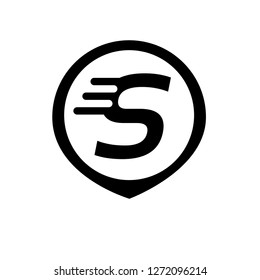 letter S and map pin. logo concept. Designed for your web site design, logo, app, UI