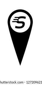 letter S and map pin. logo concept. Designed for your web site design, logo, app, UI