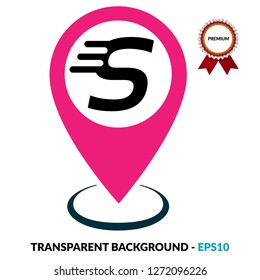 letter S and map pin. logo concept. Designed for your web site design, logo, app, UI