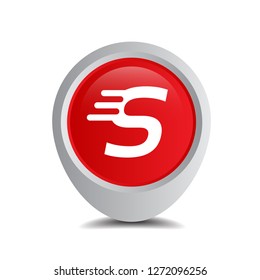 letter S and map pin. logo concept. Designed for your web site design, logo, app, UI