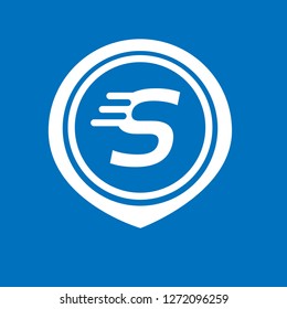 letter S and map pin. logo concept. Designed for your web site design, logo, app, UI
