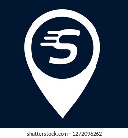 letter S and map pin. logo concept. Designed for your web site design, logo, app, UI