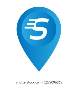 letter S and map pin. logo concept. Designed for your web site design, logo, app, UI