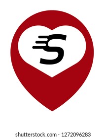 letter S and map pin. logo concept. Designed for your web site design, logo, app, UI