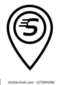 letter S and map pin. logo concept. Designed for your web site design, logo, app, UI