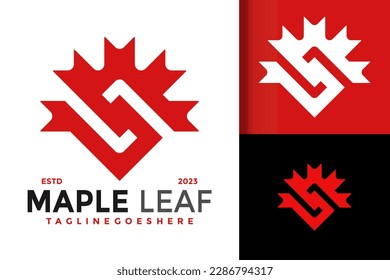 Letter S Maple Leaf logo vector icon illustration