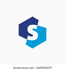 letter S mark hexagon hexagonal logo vector icon illustration
