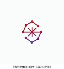 letter S media logo vector concept with awesome gradient color