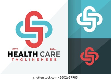 Letter S Medical Hospital Symbol Logo Icon Vector Design Illustration