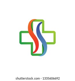Letter S Medical Logo Vector