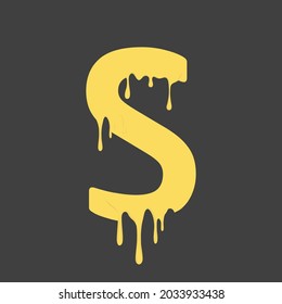 Letter S Melted Cheese Style logo or symbol template design