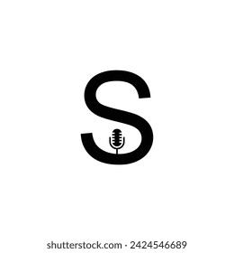 Letter S mic geometric symbol simple logo vector