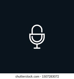 Letter S with microphone logo design vector template