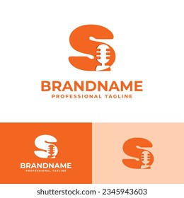 Logotipo de micrófono de la letra S, adecuado para negocios relacionados con el Micrófono con S inicial.