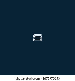 Letter S minimal logo icon design. Vector template graphic elements. Technology, digital interfaces, hardware and engineering concepts.