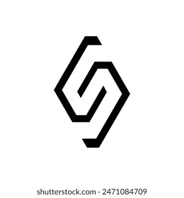 Logotipo de espacio negativo mínimo de la letra S