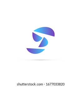 "letter S". Minimalist, simple, digital and modern logo design.