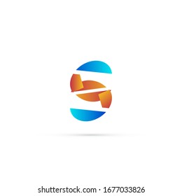 "letter S". Minimalist, simple, digital and modern logo design.