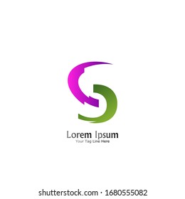 "letter S". Minimalist, simple, digital and modern logo design.