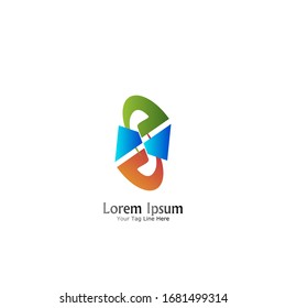 "letter S". Minimalist, simple, digital and modern logo design.