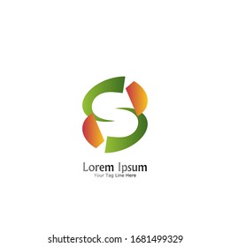 "letter S". Minimalist, simple, digital and modern logo design.