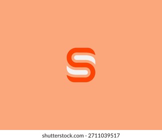 A letter S minimalistic logo. Creative wave ribbon logotype. Universal vector monogram.