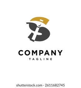 Letter S Mining Hammer Logo Icon Vector