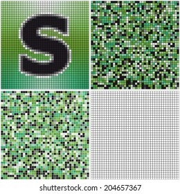 Letter S (mixed mosaic with empty cells)