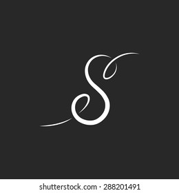 Letter S mockup logo, template design lettering tattoo or business card emblem