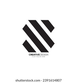 Letter S modern abstract line shape unique creative monogram logo design idea